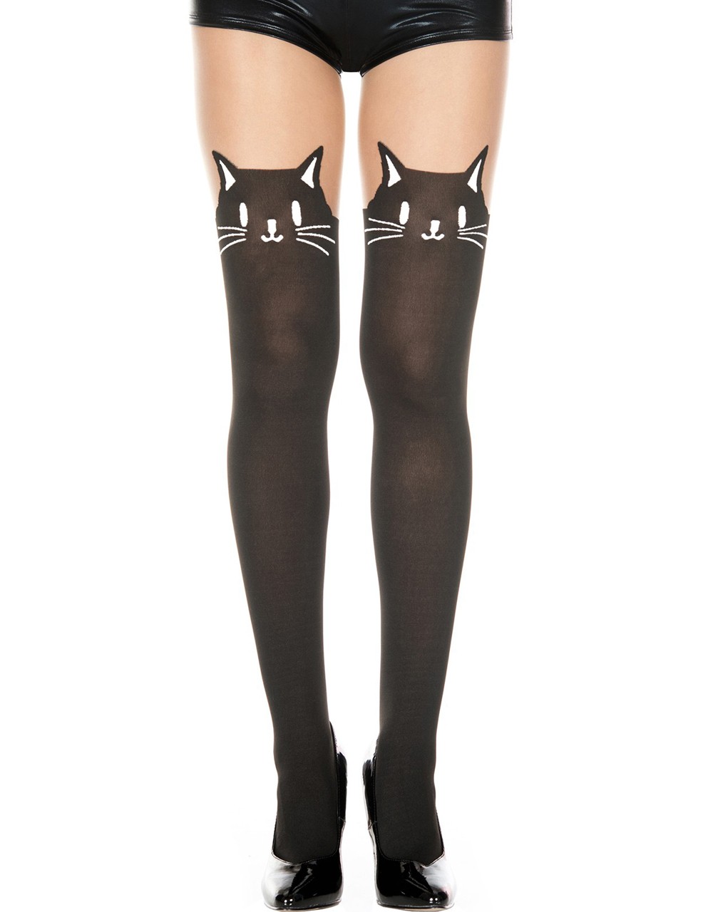 Semi opaque tight med fancy cat head