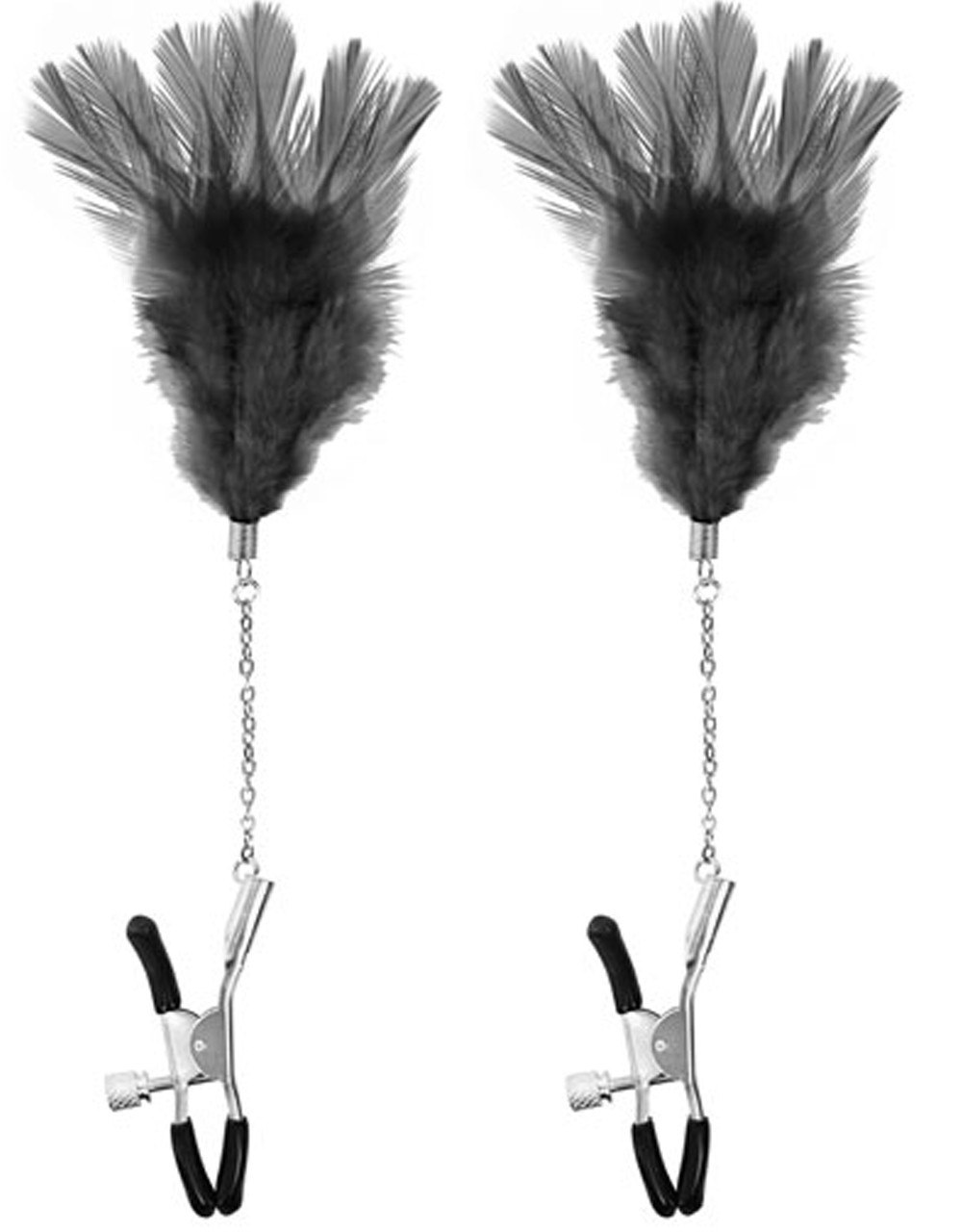 Adjustable pressure breast pliers black feathers