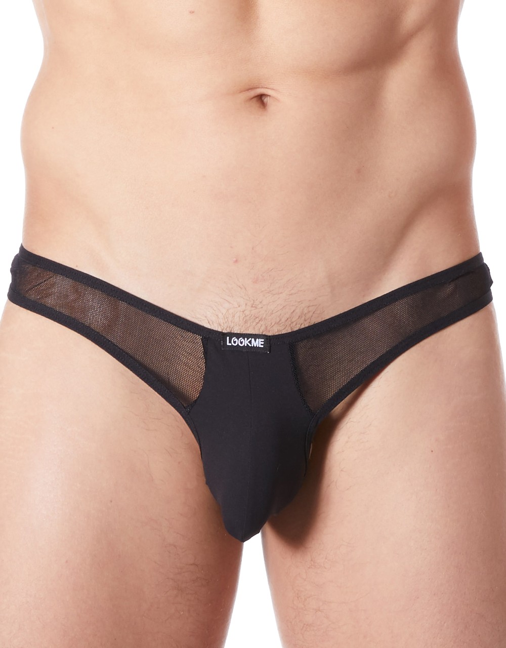 Sexig svart thong med fint fisknät