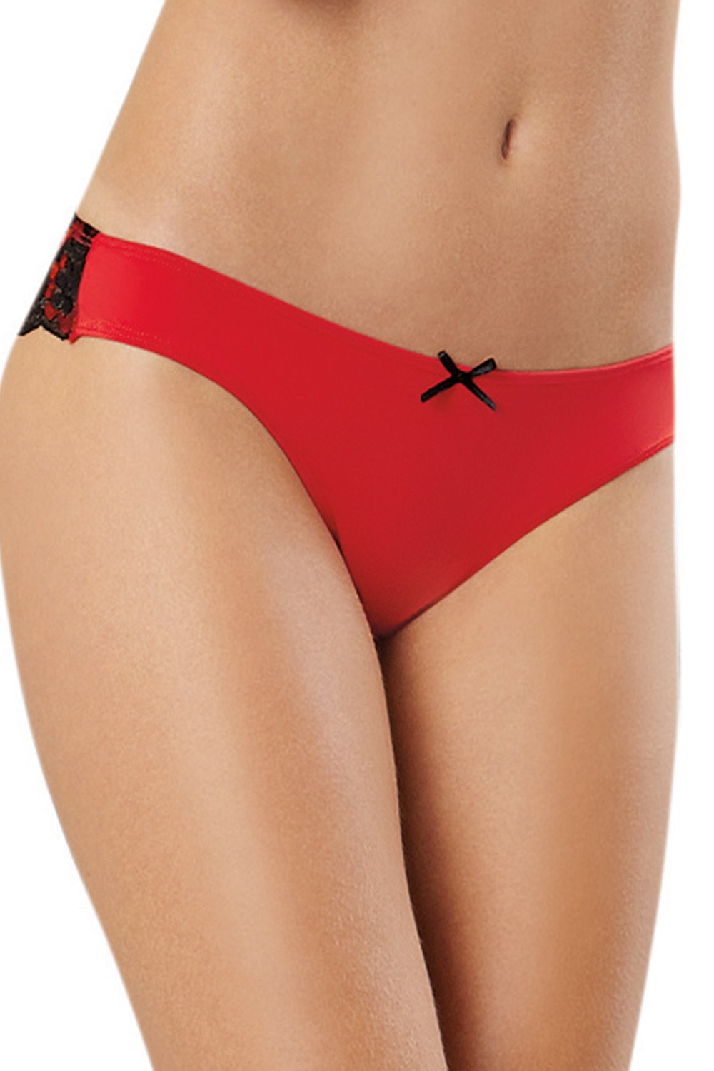 Tanga pizzo rosso e nero