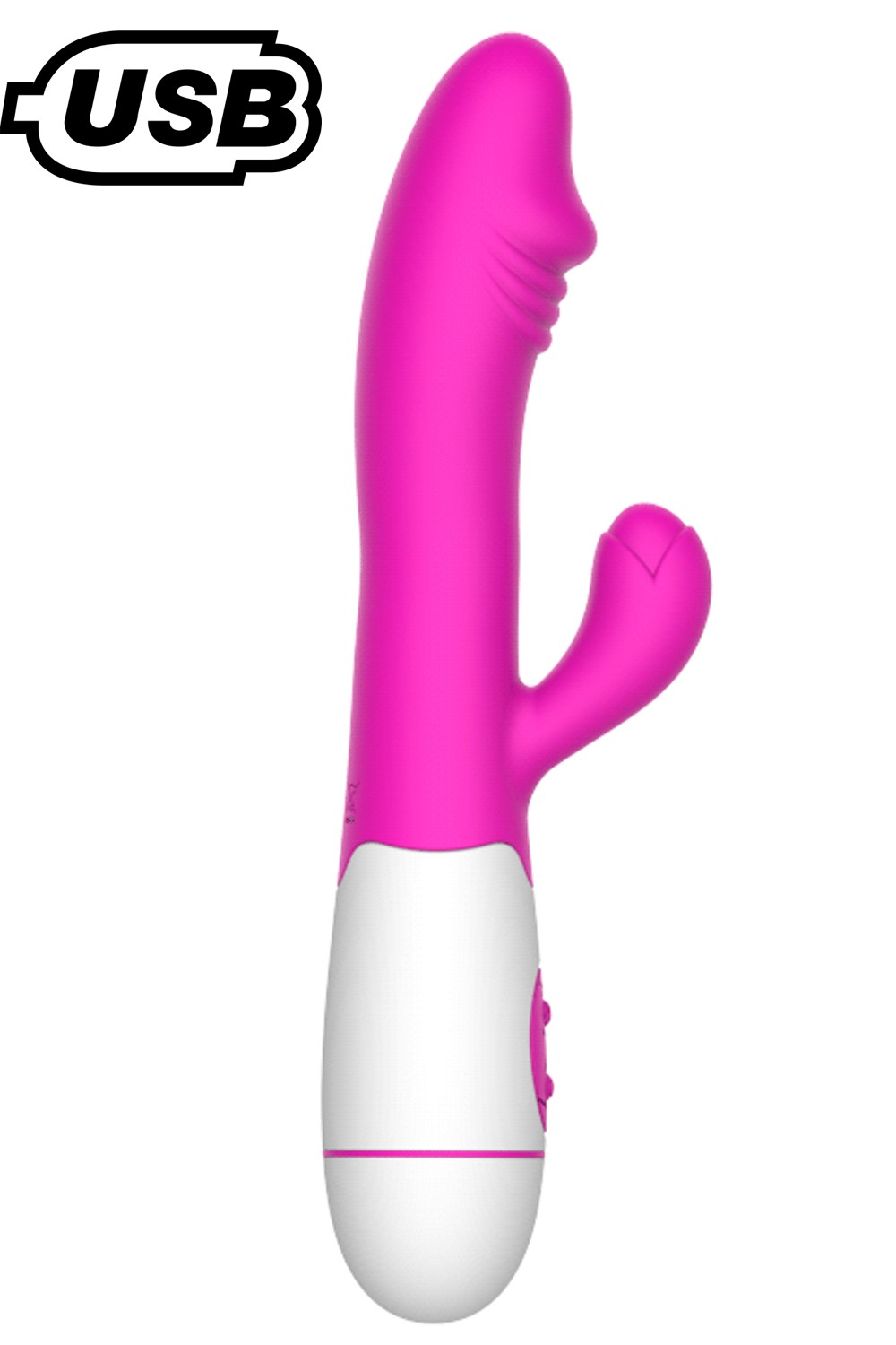 Ružový USB vibrátor s glanom 30 programov