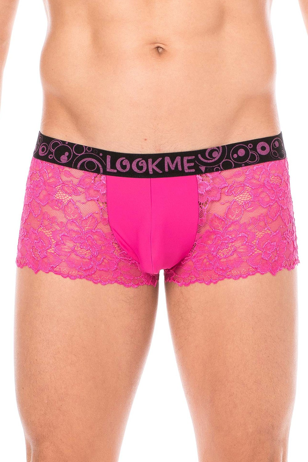 Boxer magenta i sarte blonder