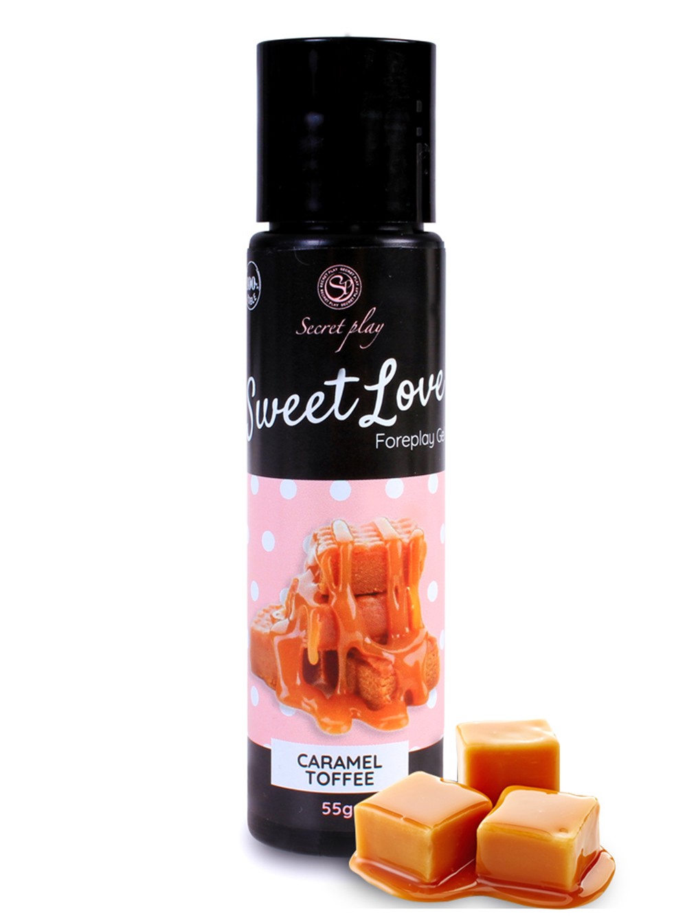 2 i 1 100% spiselig massage gel og karamel smøremiddel