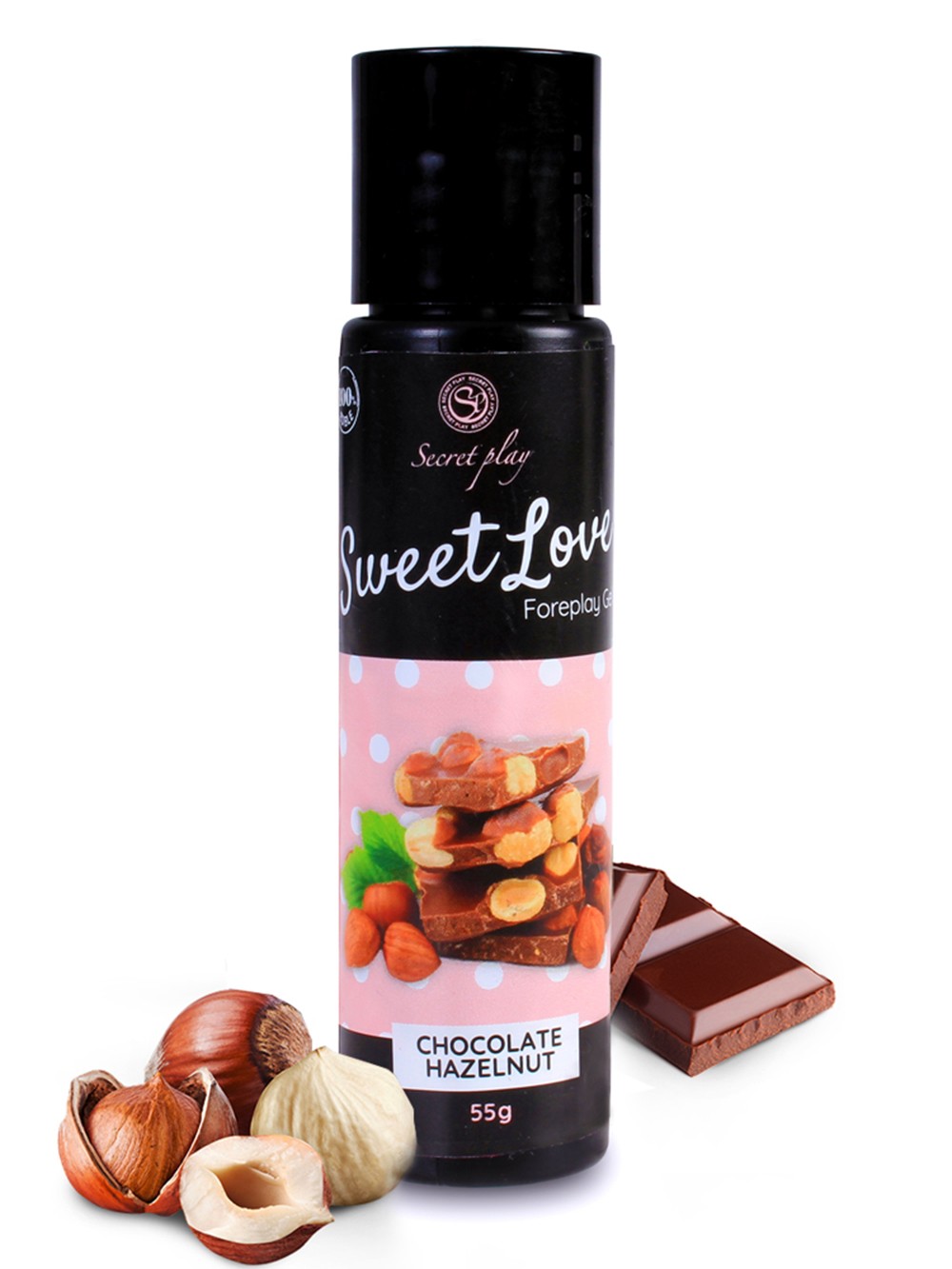 2 i 1 100% spiselig massage gel og nøddeagtig chokolade smøremiddel