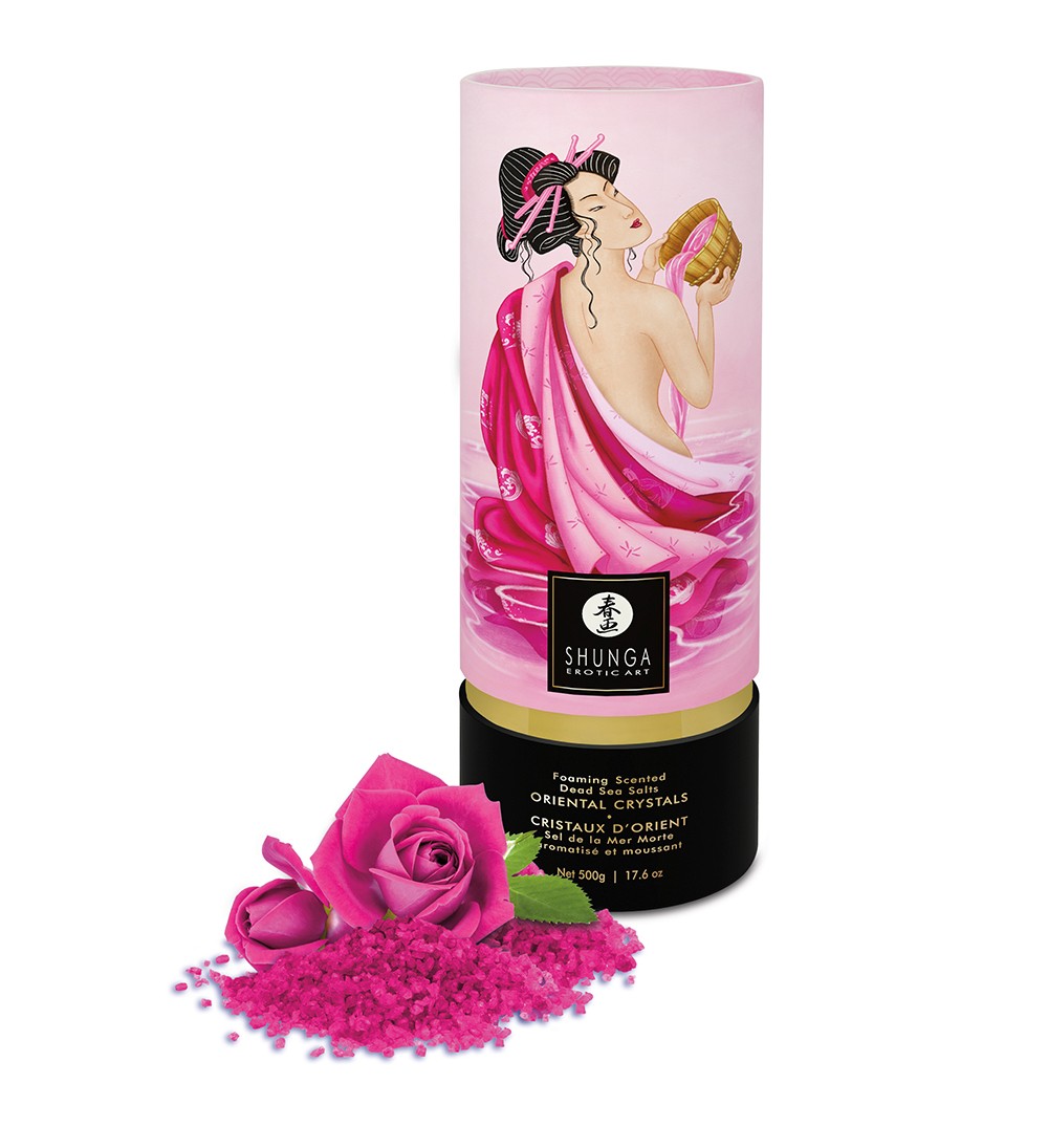 Mrtvomorska sol, aromatizirana z aromo in penjenje Afrodizija 500 gr Shunga