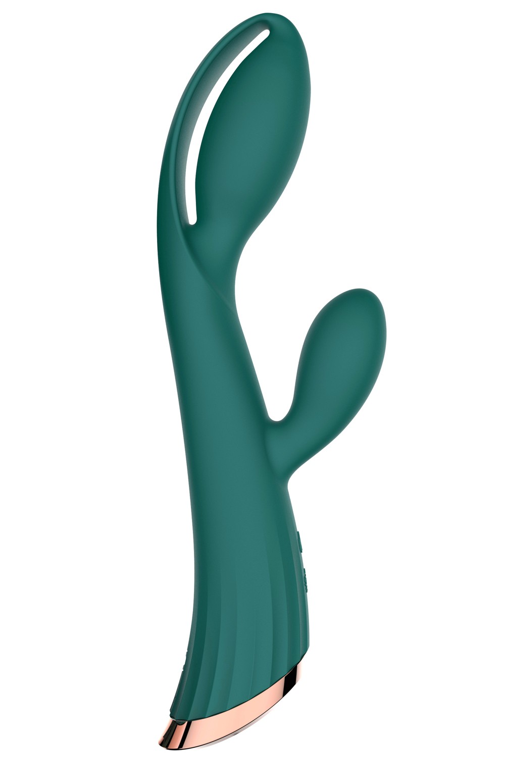 Green vibrator with LRIS USB clitoral stimulator