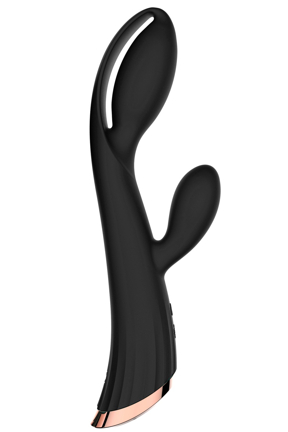 Black vibrator with LRIS USB clitoral stimulator