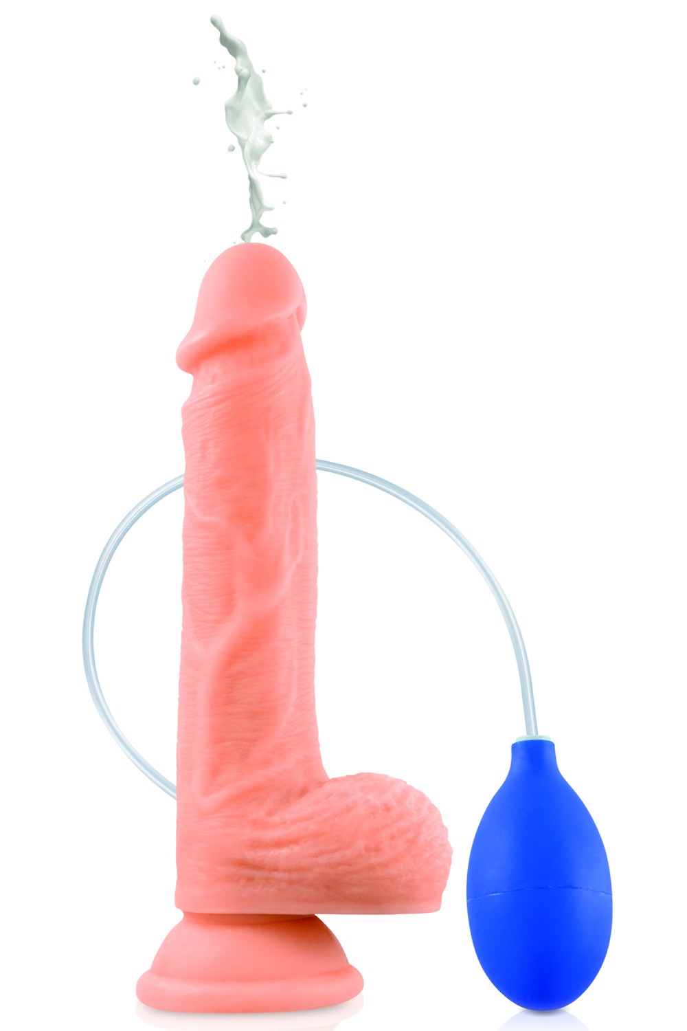 Realistic suction cup oil ejaculator 21,5 cm