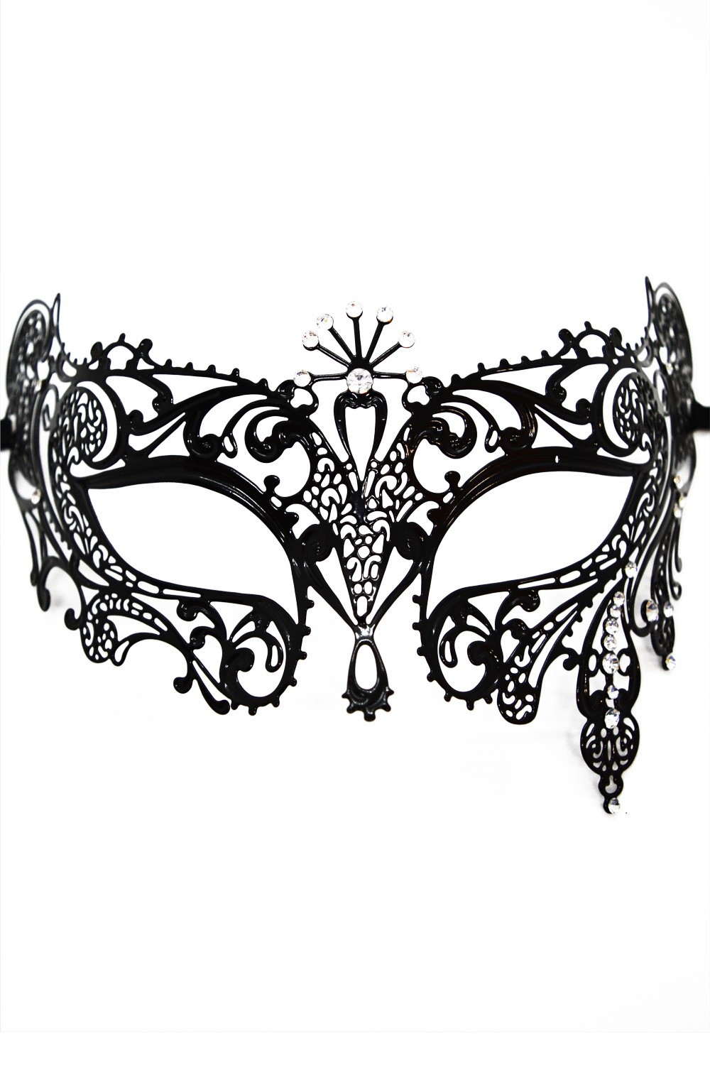 Venetian mask Bianca rigid gold with rhinestone