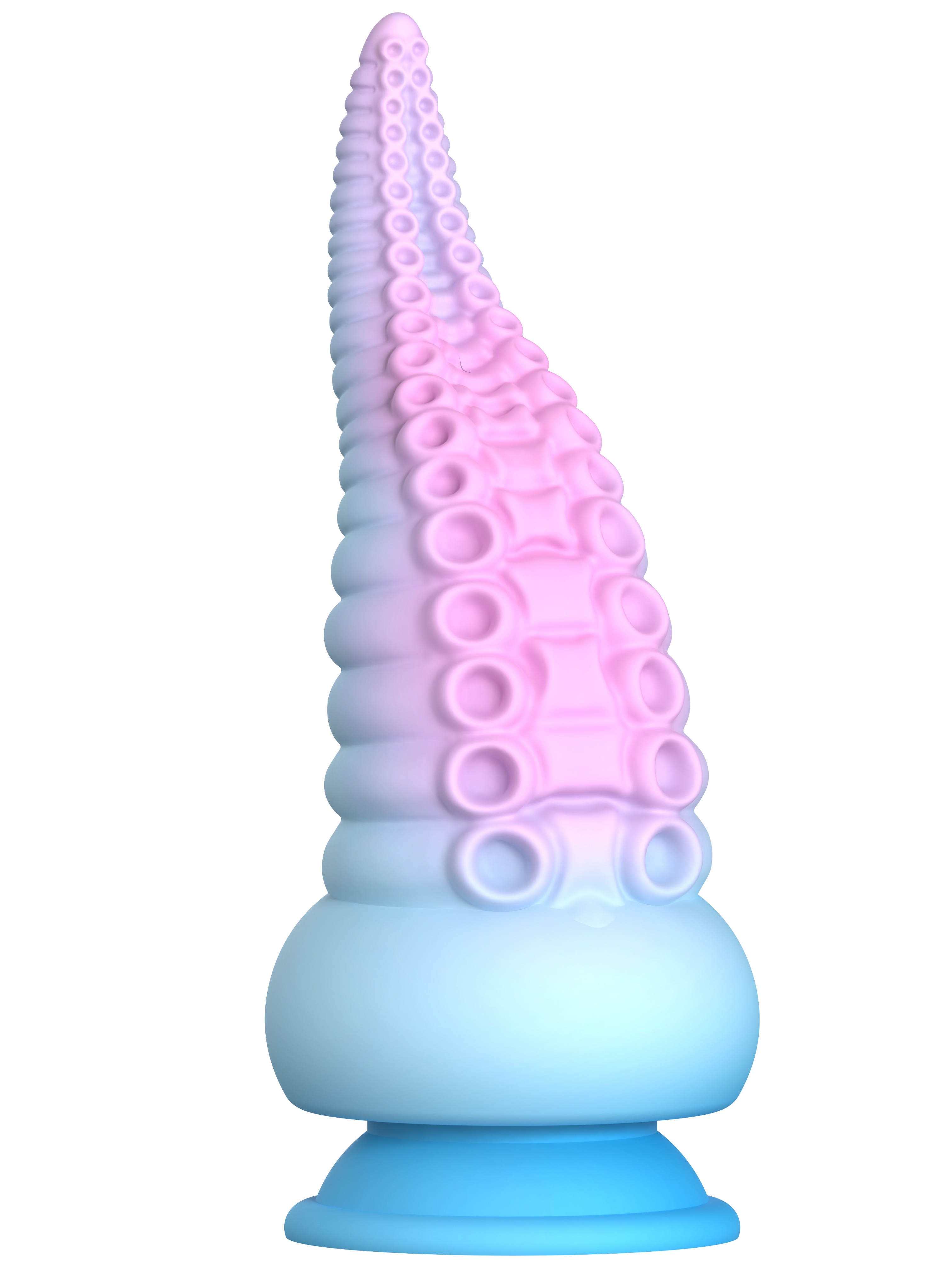 Gode ventouse tentacule Kraken 18 cm rose et bleu