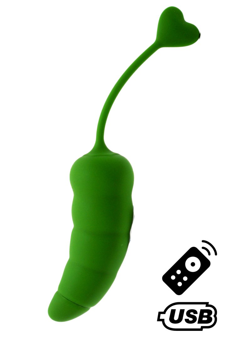 PIMENTO, Un Œuf vibrant avec télécommande, couleur et forme "Piment" en silicone médical