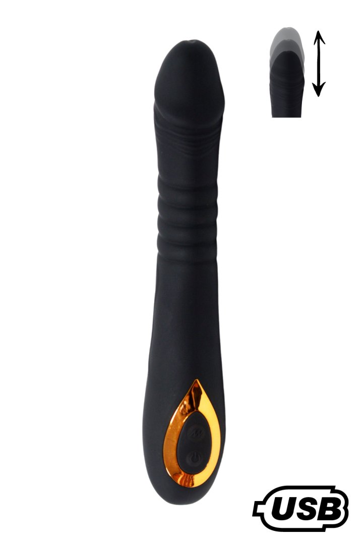 TWIST Noir, Vibromasseur "va-et-vient" USB en silicone médical, doté de 18 modes de stimulation