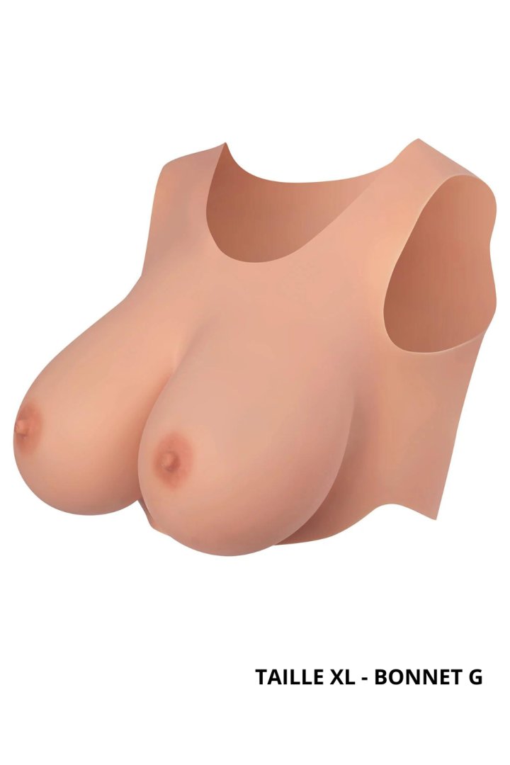 Buste seins réaliste couleur peau claire Taille XL Bonnet G