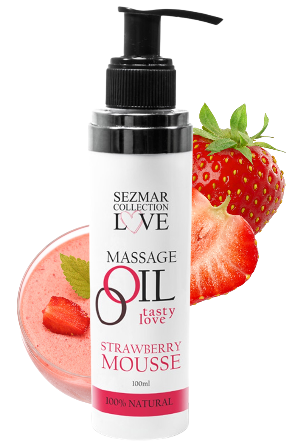 Szerves masszázs olaj eper hab 100ml 100% természetes