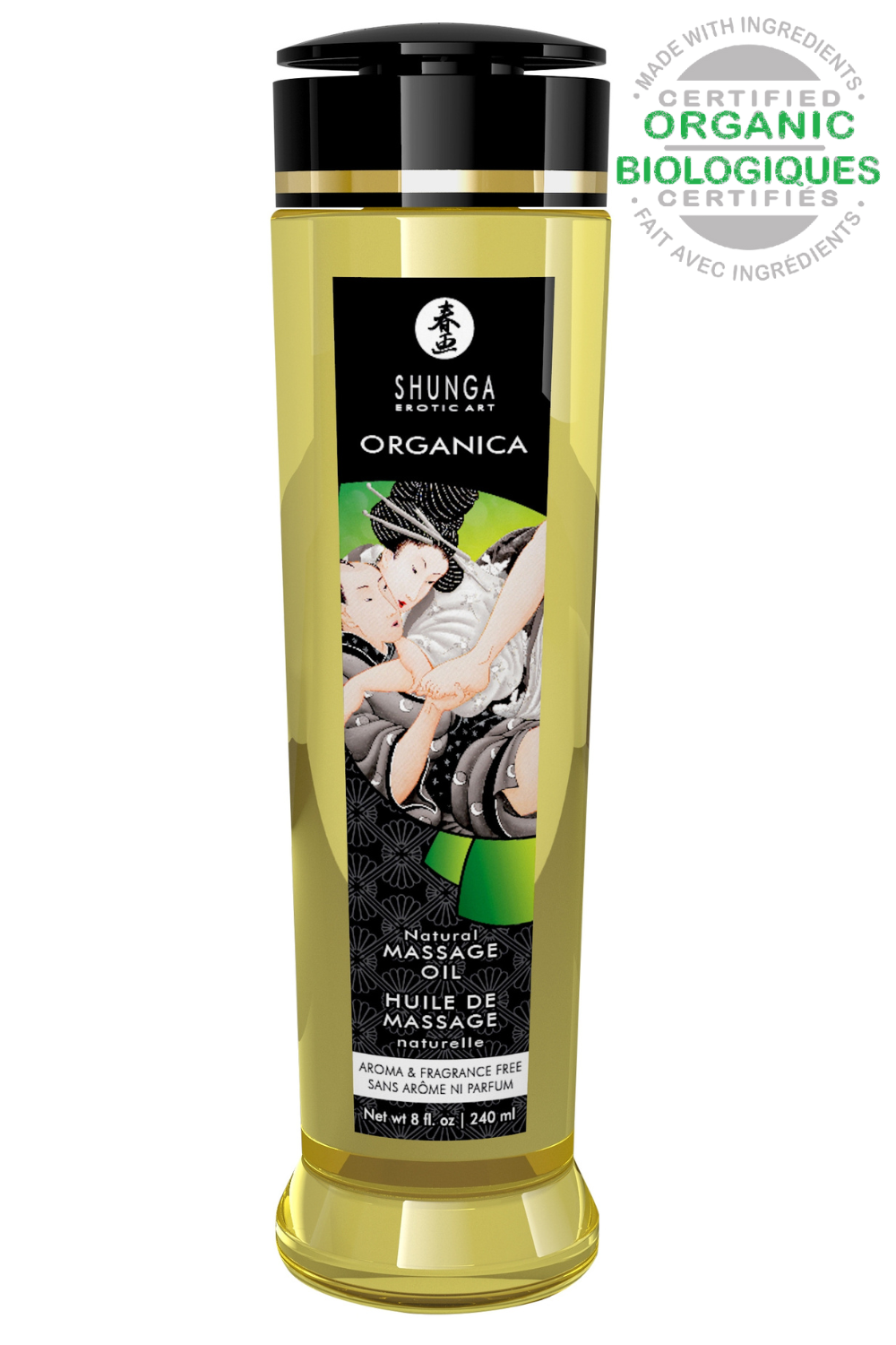 Huile de Massage Organica Sans Parfum 240 ml Shunga