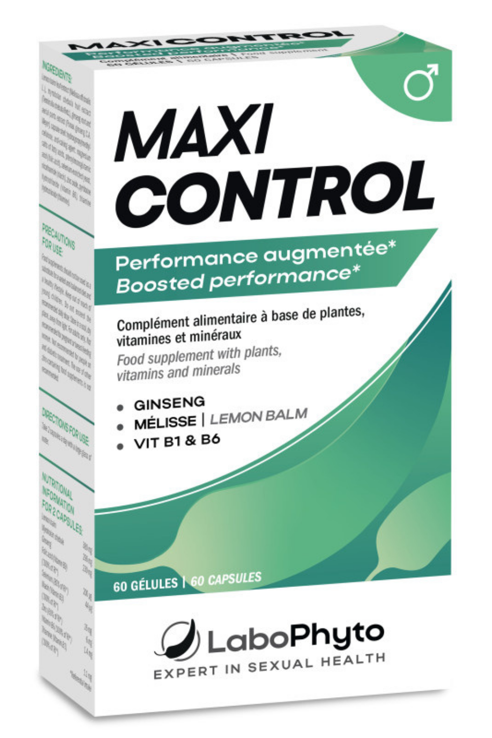 Endurance &amp; équilibre sexuel masculin Maxicontrol 60 gélules
