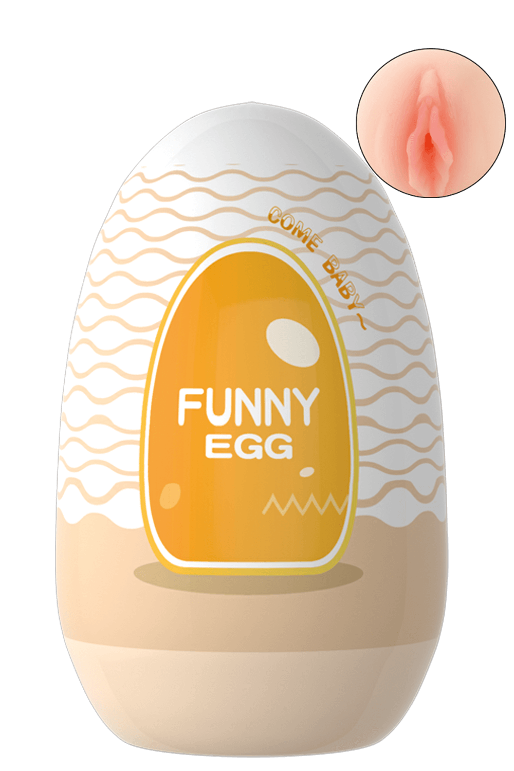 Gaine Masturbatrice Réutilisable FUNNY EGG – Design Réaliste Vagin lèvres moyennes
