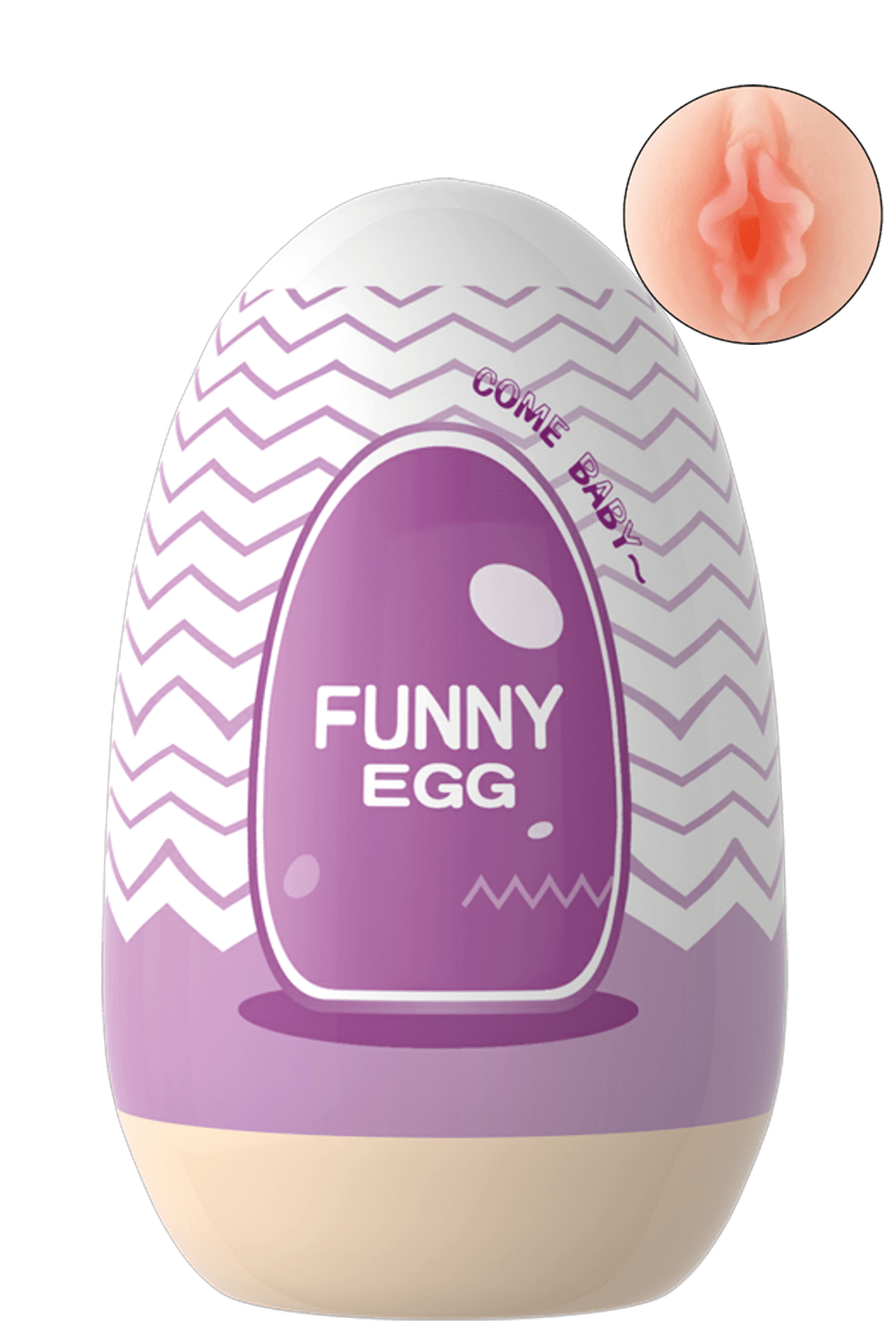 Gaine Masturbatrice Réutilisable FUNNY EGG – Design Réaliste Vagin lèvres charnus