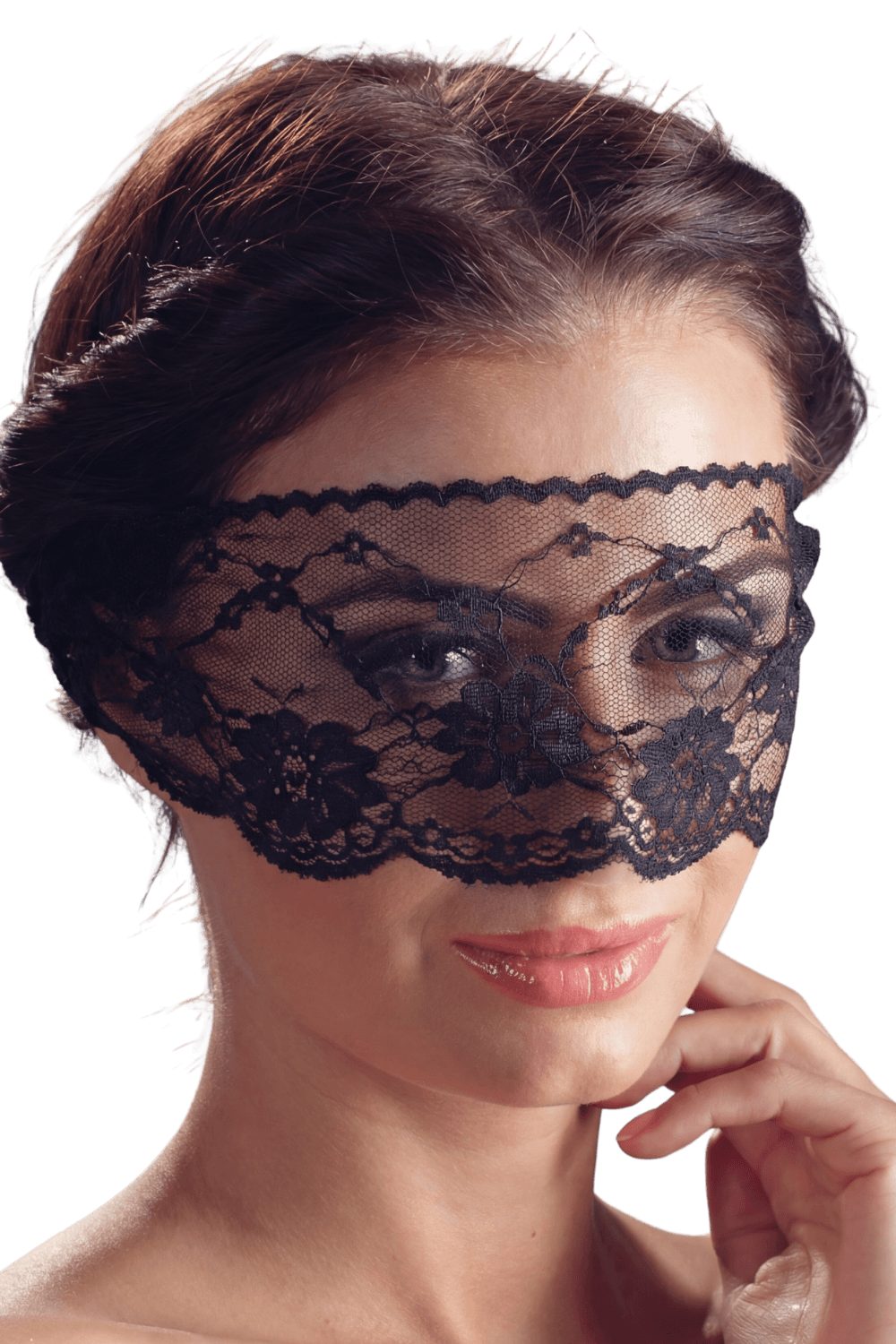 Masque pour les yeux en dentelle noire avec lien à nouer - Cottelli