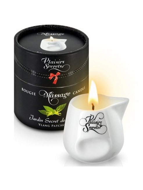 Fournisseur Plaisirs Secrets Bougie de massage ylang patchouli sensuelle pot en céramique