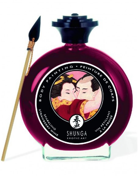 grossiste shunga dropshipping peinture de corps comestibles fraise vin petillant