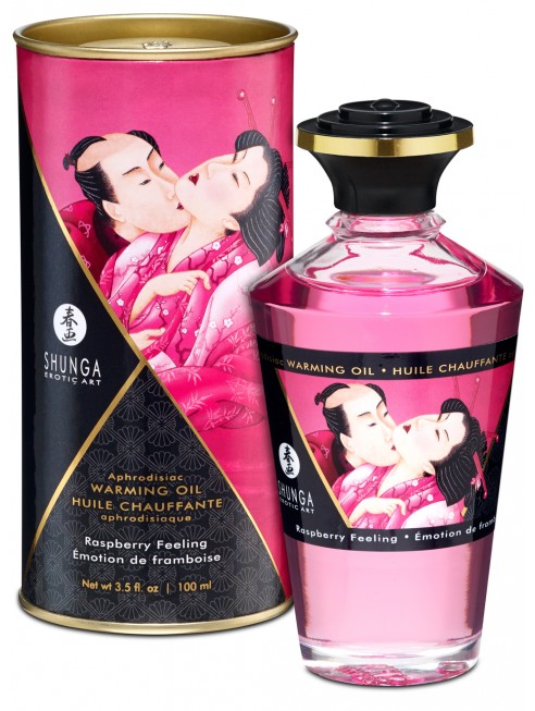 Fournisseur Shunga huile de massage framboise chauffante