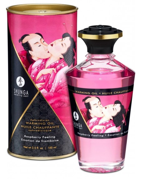 Fournisseur Shunga huile de massage framboise chauffante