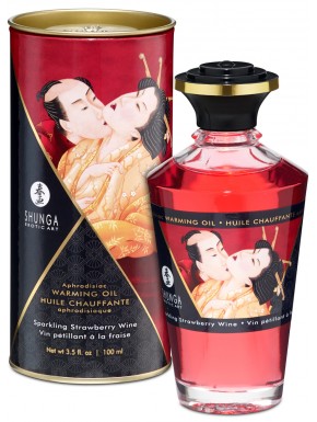 Huile chauffante fraise vin pétillant  comestible 100ml - CC812008
