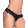 Grossiste lingerie dropshipping String ouvert brésilien noir en dentelle