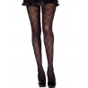 Fournisseur lingerie sexy Collant nylon noir fantaisie avec croisement de lignes