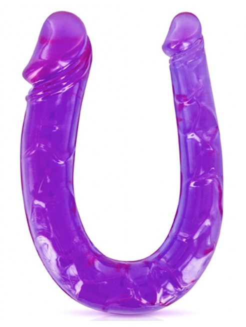 Grossiste sextoys Glamy Double dong gode fléxible violet 29.5cm