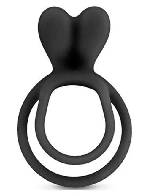 Fournisseur dropshipping sextoys Double cockring noir avec stimulateur de clitoris