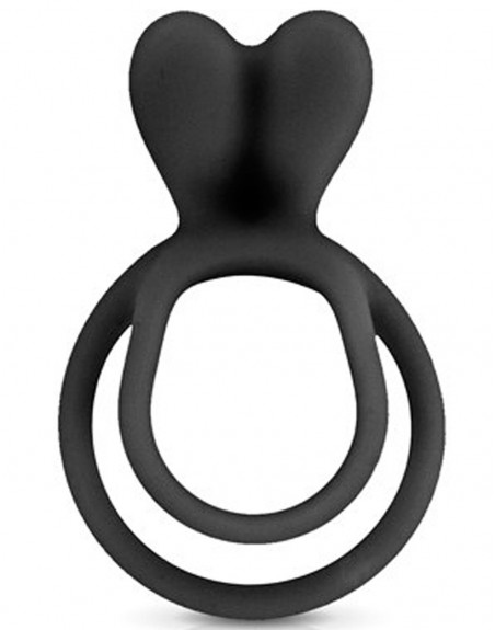 Fournisseur dropshipping sextoys Double cockring noir avec stimulateur de clitoris