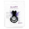 Grossiste Glamy sextoys Double cockring noir avec stimulateur de clitoris