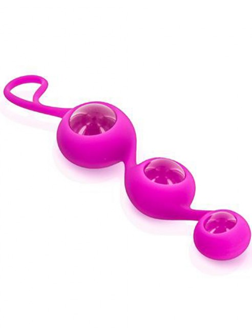 Fournisseur sextoys dropshipping Triple boules de Geisha rose verre et silicone