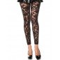 Legging noir fin transparent motif fleuri - MH35344BLK
