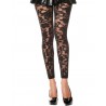 Grossiste vetement Legging noir fin transparent motif fleuri