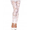 Fournisseur vetement Legging blanc fin transparent motif fleuri