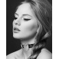 Collier en cuir noir SM avec coeur métal argenté - CC6060000010