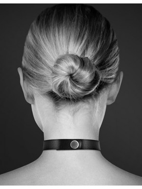 Grossiste dropshipping Bijoux Pour Toi Collier en cuir noir SM avec coeur métal argenté