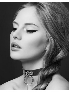 Grossiste Bijoux Pour Toi Collier en cuir noir SM avec anneau métal argenté pour laisse