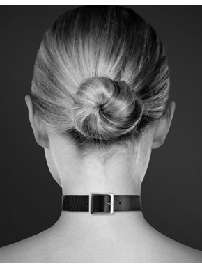 Grossiste Bijoux Pour Toi Collier en cuir noir SM avec anneau métal argenté pour laisse