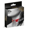 Fournisseur dropshipping Bijoux Pour Toi Collier en cuir rouge SM avec anneau métal argenté pour laisse