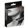 Grossiste dropshipping Bijoux Pour Toi Collier en cuir noir SM avec double anneau métal argenté pour laisse