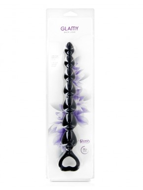 Grossiste Glamy Chapelet plug anal noir 27cm