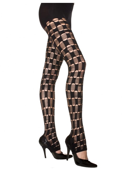 Grossiste Music Legs Legging noir sexy filet à motifs