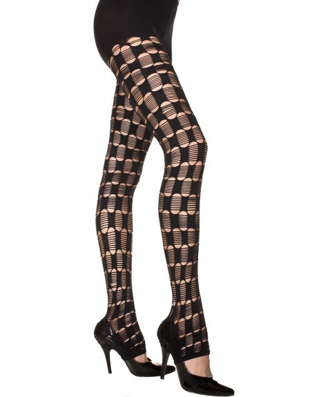 Grossiste Music Legs Legging noir sexy filet à motifs