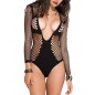 Body sexy noir filet très décolleté - ML8208BLK Body sexy noir filet très décolleté - ML8208BLK