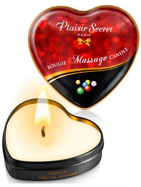 Grossiste Plaisir Secret Mini bougie de massage bubble gum boîte coeur 35ml
