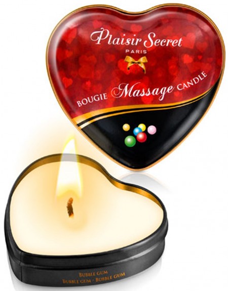 Grossiste Plaisir Secret Mini bougie de massage bubble gum boîte coeur 35ml